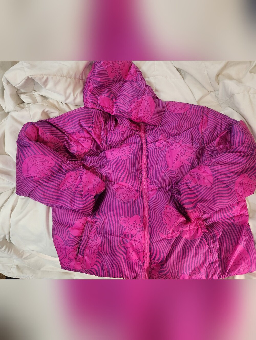 Disney Parks Alice in Wonderland Cheshire cat puffer jacket
